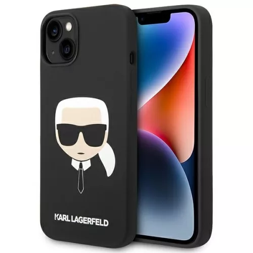 Karl Lagerfeld - Silicone MagSafe (KLHMP14MSLKHBK) - iPhone 14 Plus - Karl's Head