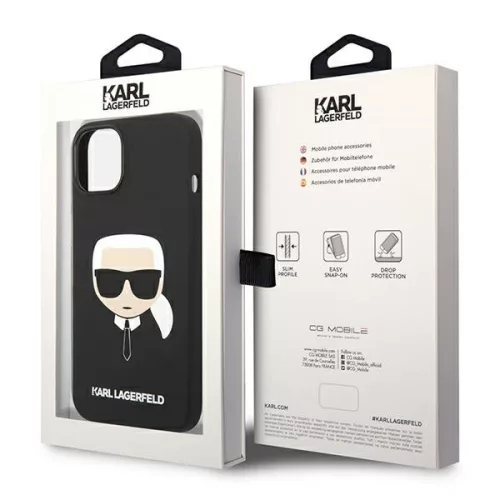 Karl Lagerfeld - Silicone MagSafe (KLHMP14MSLKHBK) - iPhone 14 Plus - Karl's Head