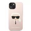 Karl Lagerfeld - Silicone MagSafe (KLHMP14MSLKHLP) - iPhone 14 Plus - Light Pink Karl's Head