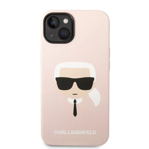 Karl Lagerfeld - Silicone MagSafe (KLHMP14MSLKHLP) - iPhone 14 Plus - Light Pink Karl's Head