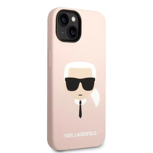 Karl Lagerfeld - Silicone MagSafe (KLHMP14MSLKHLP) - iPhone 14 Plus - Light Pink Karl's Head