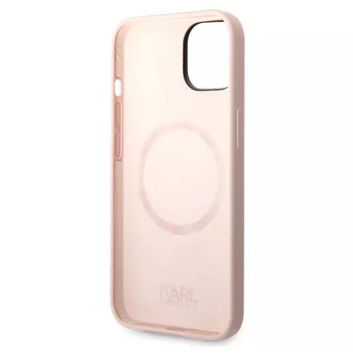 Karl Lagerfeld - Silicone MagSafe (KLHMP14MSLKHLP) - iPhone 14 Plus - Light Pink Karl's Head