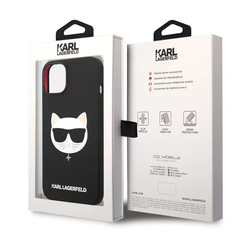 Karl Lagerfeld - Silicone MagSafe (KLHMP14MSLCHBK) - iPhone 14 Plus - Choupette Head