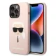 Karl Lagerfeld - Silicone MagSafe (KLHMP14XSLKHLP) - iPhone 14 Pro Max - Light Pink Karl's Head