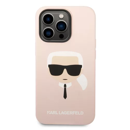 Karl Lagerfeld - Silicone MagSafe (KLHMP14XSLKHLP) - iPhone 14 Pro Max - Light Pink Karl's Head