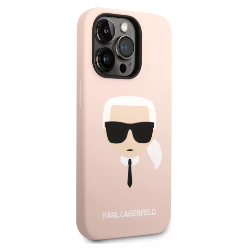 Karl Lagerfeld - Silicone MagSafe (KLHMP14XSLKHLP) - iPhone 14 Pro Max - Light Pink Karl's Head
