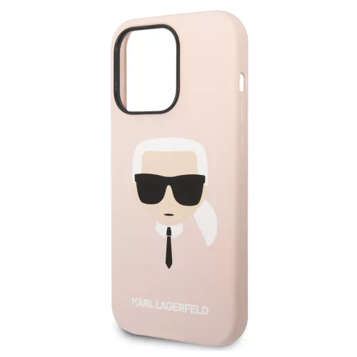 Karl Lagerfeld - Silicone MagSafe (KLHMP14XSLKHLP) - iPhone 14 Pro Max - Light Pink Karl's Head