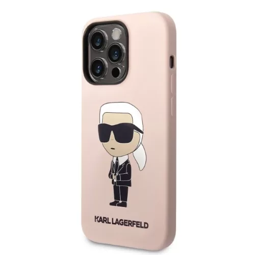 Karl Lagerfeld - Silicone MagSafe (KLHMP14XSNIKBCP) - iPhone 14 Pro Max - Pink Ikonik