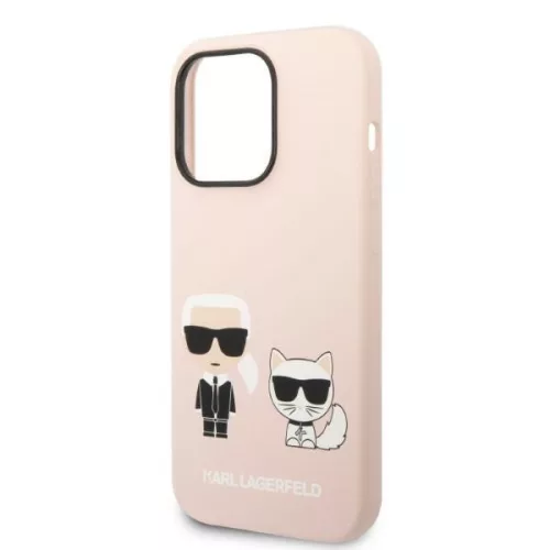 Karl Lagerfeld - Silicone MagSafe (KLHMP14XSSKCI) - iPhone 14 Pro Max - Light Pink Karl&Choupette