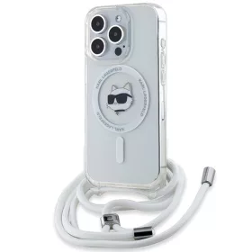   Karl Lagerfeld - IML Crossbody MagSafe (KLHMP15SLHCCHNT) - iPhone 15 Pro - Transparent Choupette Head&Cord