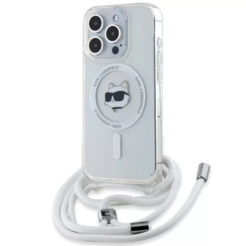 Karl Lagerfeld - IML Crossbody MagSafe (KLHMP15SLHCCHNT) - iPhone 15 Pro - Transparent Choupette Head&Cord