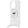 Karl Lagerfeld - IML Crossbody MagSafe (KLHMP15SLHCCHNT) - iPhone 15 Pro - Transparent Choupette Head&Cord
