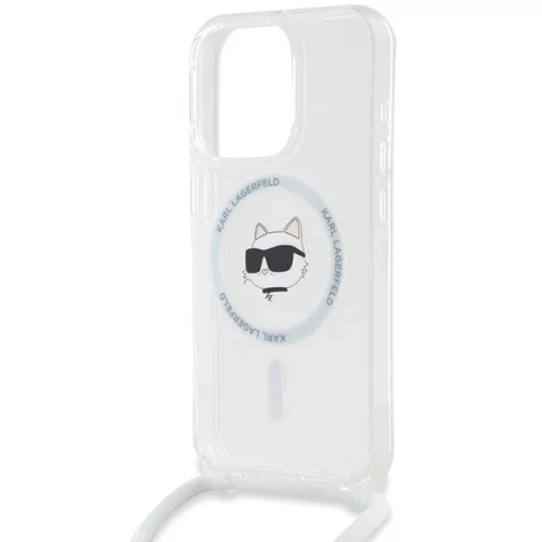 Karl Lagerfeld - IML Crossbody MagSafe (KLHMP15SLHCCHNT) - iPhone 15 Pro - Transparent Choupette Head&Cord