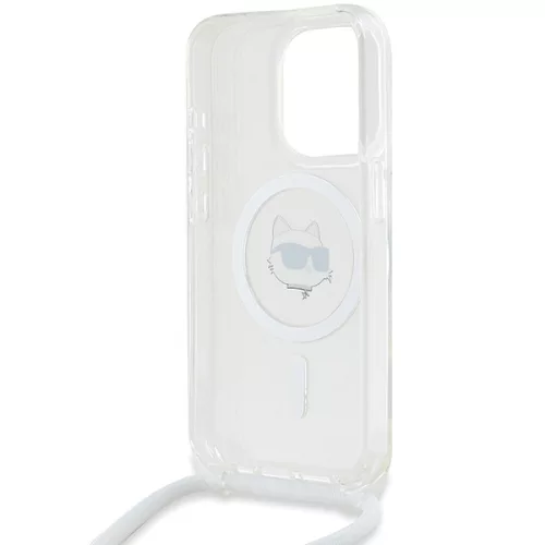 Karl Lagerfeld - IML Crossbody MagSafe (KLHMP15SLHCCHNT) - iPhone 15 Pro - Transparent Choupette Head&Cord