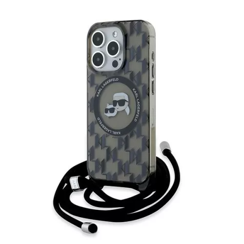 Karl Lagerfeld - IML Crossbody MagSafe (KLHMP15LHCKCKLCK) - iPhone 15 Pro - Monogram Karl&Choupette Head