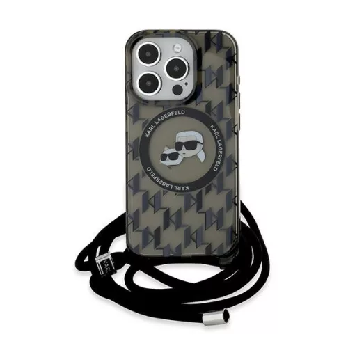 Karl Lagerfeld - IML Crossbody MagSafe (KLHMP15LHCKCKLCK) - iPhone 15 Pro - Monogram Karl&Choupette Head