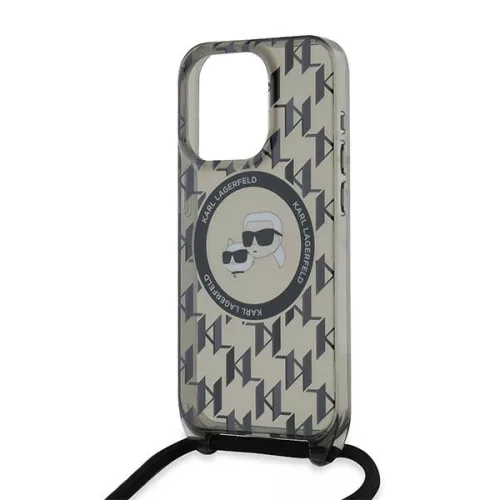 Karl Lagerfeld - IML Crossbody MagSafe (KLHMP15LHCKCKLCK) - iPhone 15 Pro - Monogram Karl&Choupette Head