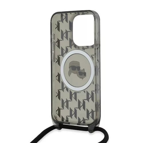 Karl Lagerfeld - IML Crossbody MagSafe (KLHMP15LHCKCKLCK) - iPhone 15 Pro - Monogram Karl&Choupette Head