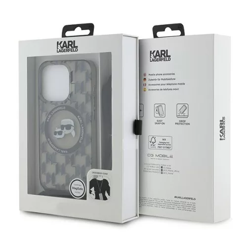 Karl Lagerfeld - IML Crossbody MagSafe (KLHMP15LHCKCKLCK) - iPhone 15 Pro - Monogram Karl&Choupette Head