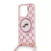 Karl Lagerfeld - IML Crossbody MagSafe (KLHMP15LHCKCKLCP) - iPhone 15 Pro - Pink Monogram Karl&Choupette Head