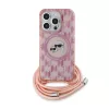 Karl Lagerfeld - IML Crossbody MagSafe (KLHMP15LHCKCKLCP) - iPhone 15 Pro - Pink Monogram Karl&Choupette Head