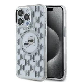   Karl Lagerfeld - IML MagSafe (KLHMP15LHMCKMHT) - iPhone 15 Pro - Transparent Monogram Karl&Choupette Head