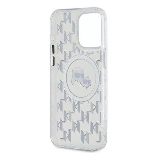Karl Lagerfeld - IML MagSafe (KLHMP15LHMCKMHT) - iPhone 15 Pro - Transparent Monogram Karl&Choupette Head