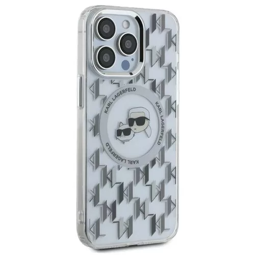 Karl Lagerfeld - IML MagSafe (KLHMP15LHMCKMHT) - iPhone 15 Pro - Transparent Monogram Karl&Choupette Head