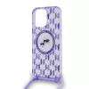 Karl Lagerfeld - IML Crossbody MagSafe (KLHMP15LHCKCKLCU) - iPhone 15 Pro - Purple Monogram Karl&Choupette Head