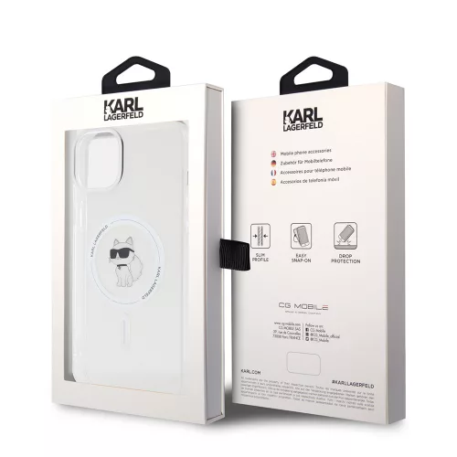 Karl Lagerfeld - IML MagSafe (KLHMP15MHFCCNOT) - iPhone 15 Plus - Transparent Choupette