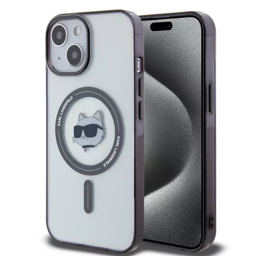Karl Lagerfeld - IML MagSafe (KLHMP15MHCHNOTK) - iPhone 15 Plus - Transparent Choupette's Head