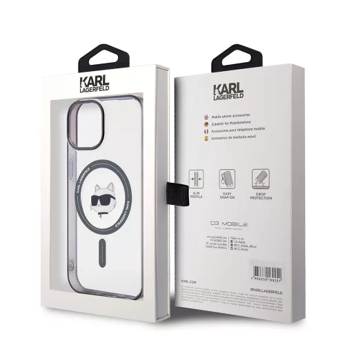 Karl Lagerfeld - IML MagSafe (KLHMP15MHCHNOTK) - iPhone 15 Plus - Transparent Choupette's Head