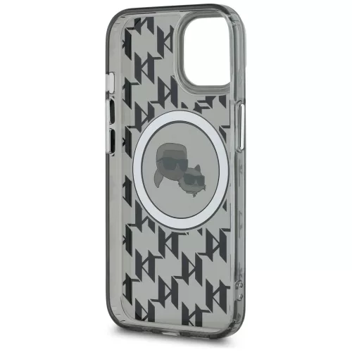 Karl Lagerfeld - IML MagSafe (KLHMP15MHMCKMHK) - iPhone 15 Plus - Black Monogram Karl&Choupette Head