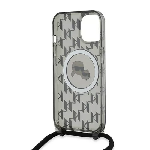 Karl Lagerfeld - IML Crossbody MagSafe (KLHMP15SHCKCKLCK) - iPhone 15 - Monogram Karl&Choupette Head