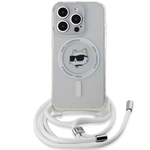 Karl Lagerfeld - IML Crossbody MagSafe (KLHMP15XHCCHNT) - iPhone 15 Pro Max - Clear Choupette Head&Cord