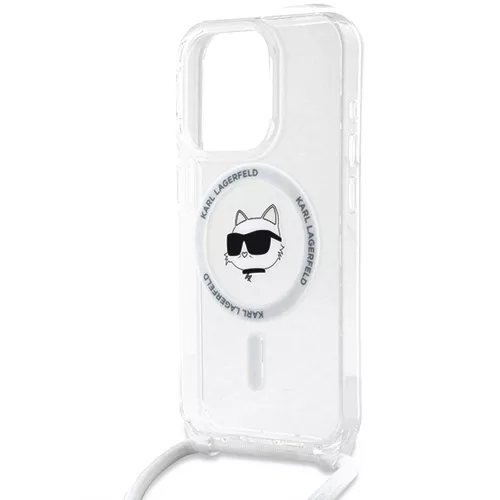 Karl Lagerfeld - IML Crossbody MagSafe (KLHMP15XHCCHNT) - iPhone 15 Pro Max - Clear Choupette Head&Cord