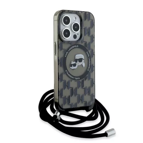 Karl Lagerfeld - IML Crossbody MagSafe (KLHMP15XHCKCKLCK) - iPhone 15 Pro Max - Monogram Karl&Choupette Head