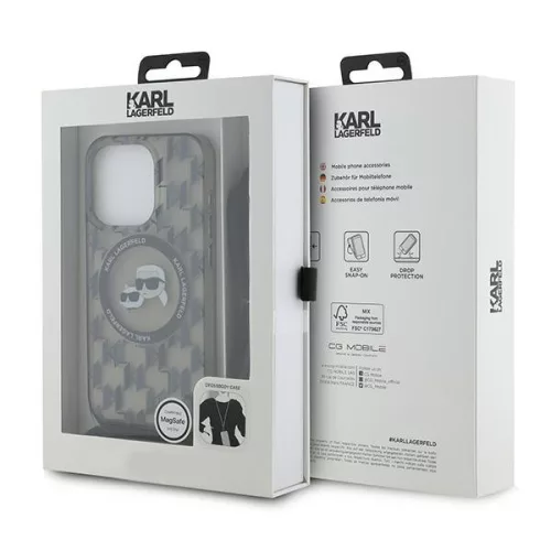 Karl Lagerfeld - IML Crossbody MagSafe (KLHMP15XHCKCKLCK) - iPhone 15 Pro Max - Monogram Karl&Choupette Head