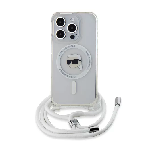 Karl Lagerfeld - IML Crossbody MagSafe (KLHMP15XHCKHNT) - iPhone 15 Pro Max - Transparent Karl Head