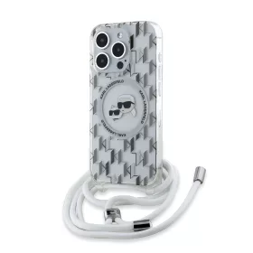  Karl Lagerfeld - IML Crossbody MagSafe (KLHMP15XHCKCKLCT) - iPhone 15 Pro Max - Clear Monogram Karl&Choupette Head