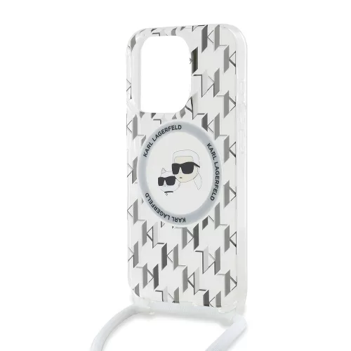 Karl Lagerfeld - IML Crossbody MagSafe (KLHMP15XHCKCKLCT) - iPhone 15 Pro Max - Clear Monogram Karl&Choupette Head