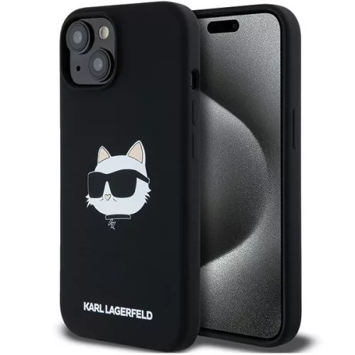 Karl Lagerfeld - Silicone MagSafe (KLHMP15MSCHPPLK) - iPhone 15 Plus - Choupette Head