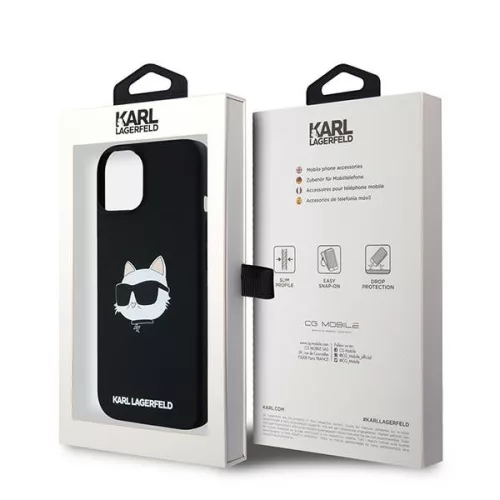 Karl Lagerfeld - Silicone MagSafe (KLHMP15MSCHPPLK) - iPhone 15 Plus - Choupette Head
