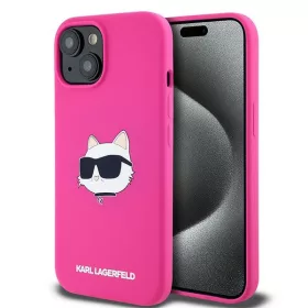   Karl Lagerfeld - Silicone MagSafe (KLHMP15MSCHPPLF) - iPhone 15 Plus - Fuschia Choupette Head