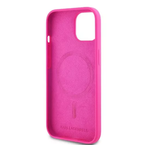 Karl Lagerfeld - Silicone MagSafe (KLHMP15MSCHPPLF) - iPhone 15 Plus - Fuschia Choupette Head
