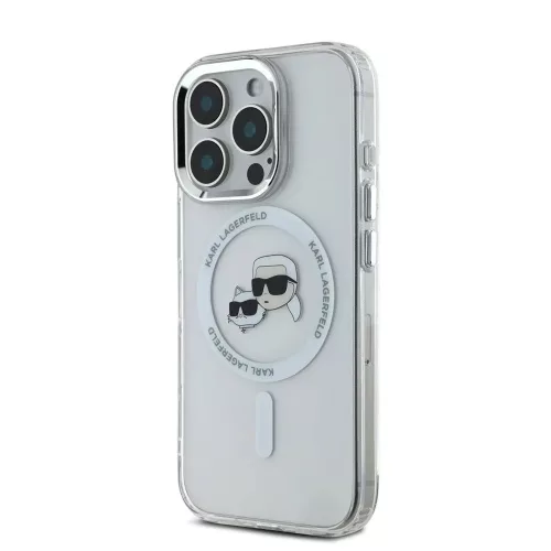 Karl Lagerfeld - IML MagSafe (KLHMP16LHLSKCH) - iPhone 16 Pro - White Metal Karl&Choupette Head