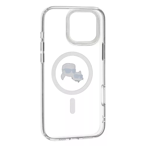 Karl Lagerfeld - IML MagSafe (KLHMP16LHLSKCH) - iPhone 16 Pro - White Metal Karl&Choupette Head