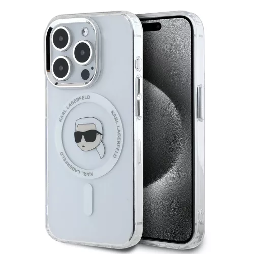 Karl Lagerfeld - IML MagSafe (KLHMP16LHLSKIH) - iPhone 16 Pro - White Metal Karl's Head