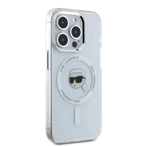 Karl Lagerfeld - IML MagSafe (KLHMP16LHLSKIH) - iPhone 16 Pro - White Metal Karl's Head