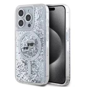   Karl Lagerfeld - Liquid Glitter MagSafe (KLHMP15LLGKCSGH) - iPhone 15 Pro - Transparent Karl&Choupette Head